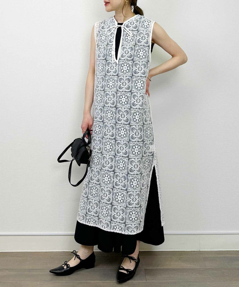 model：H164　着用サイズ：M　オフホワイト