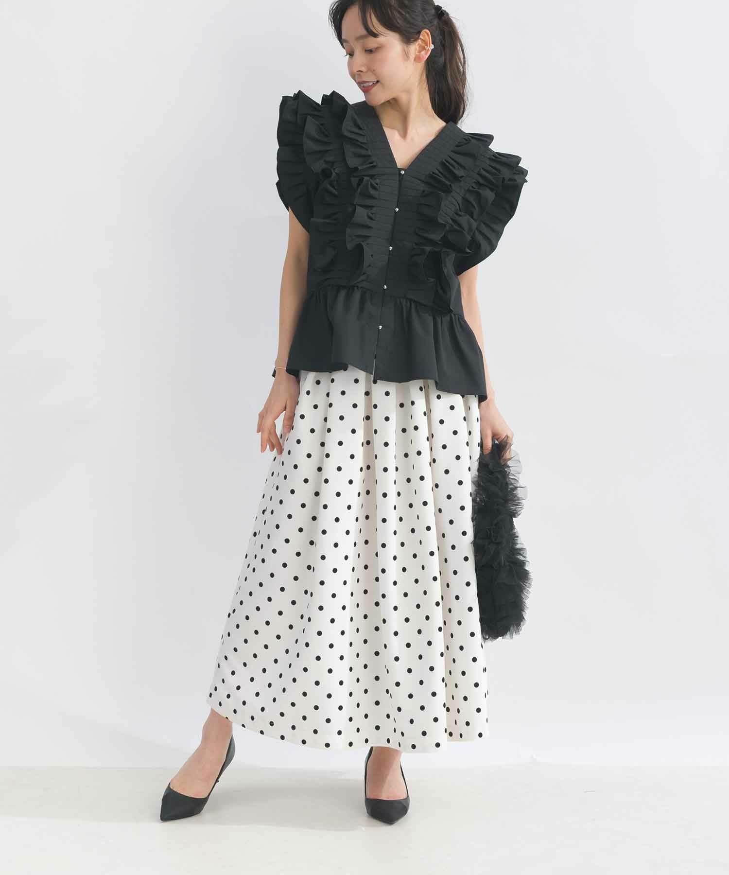 ❤️新品¥53900❤️オースチンリードSALE❣️ラッフルフリルとビーズのブラウス❣️ ラッフルフリルブラウス | PICCIN (ピッチン) 公式通販