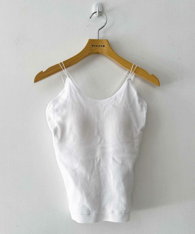 カップ付き丸編みキャミソール