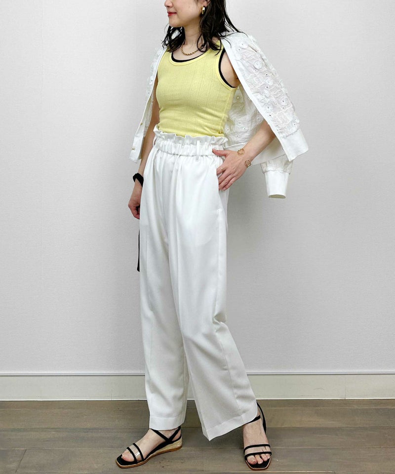 model：H164　着用サイズ：M　アイレットタンクトップ①下 ②上