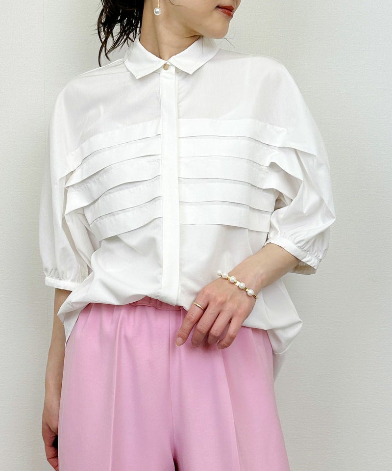 model：H164　着用サイズ：M　オフホワイト