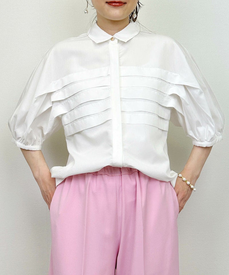 model：H164　着用サイズ：M　オフホワイト