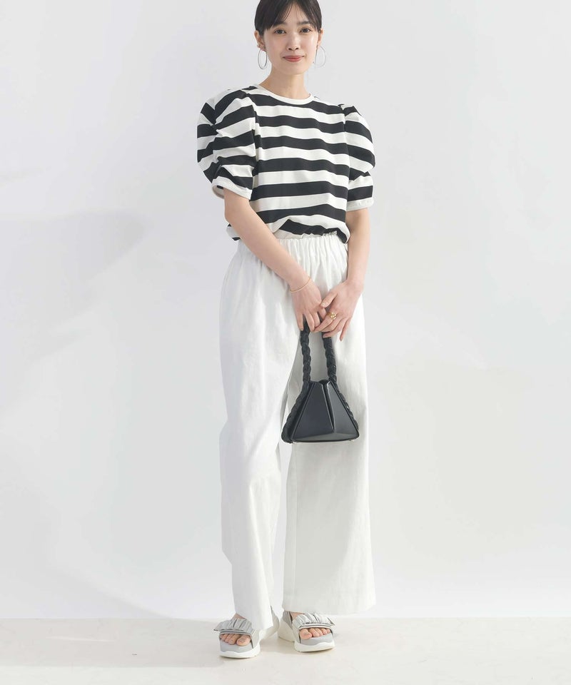 model：H162　着用サイズ：M　ホワイト系その他（ボーダー）