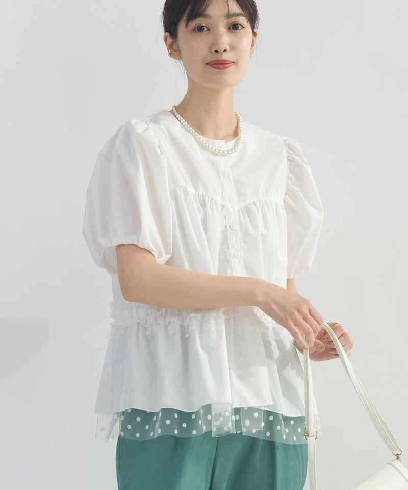 model：H162　着用サイズ：M　オフホワイト