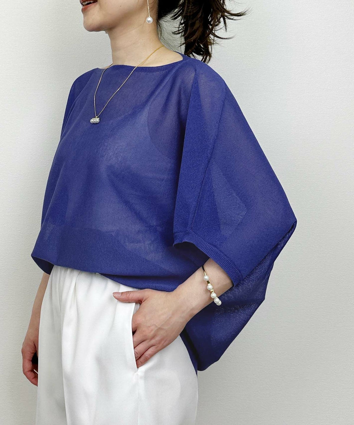 model：H164　着用サイズ：M　ブルー