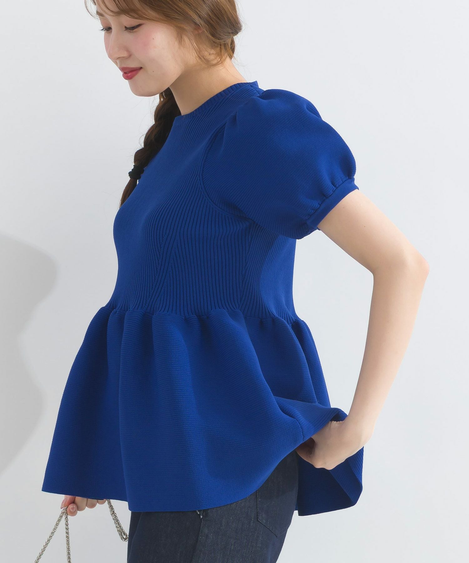 極美品　セシリーバンセン パフスリーブ ペプラム バックオープン トップス 黒 パフスリーブペプラムニット | PICCIN (ピッチン) 公式通販