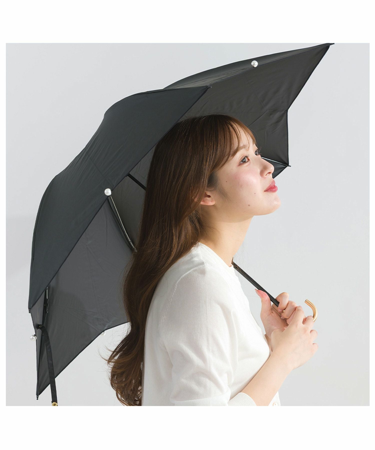 Wpc.]遮光ドームパラソルパールmini 日傘 折りたたみ 晴雨兼用