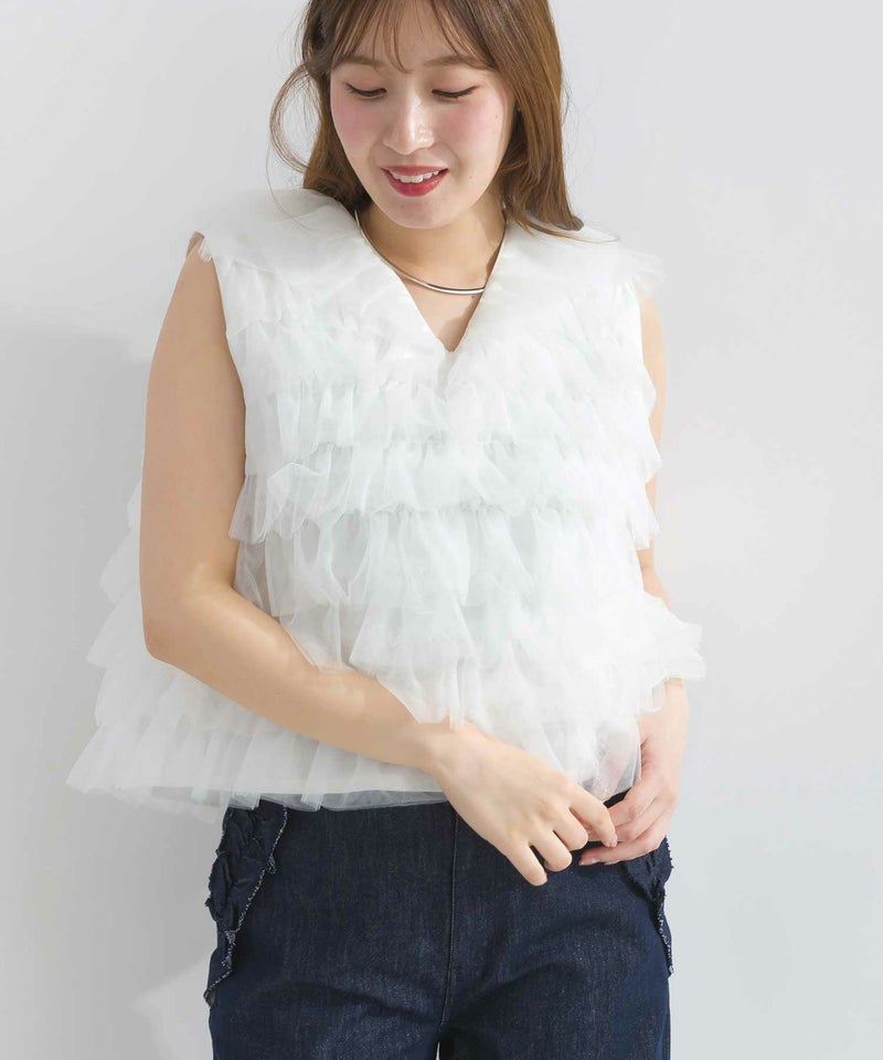 model：H165　着用サイズ：M　オフホワイト後ろ