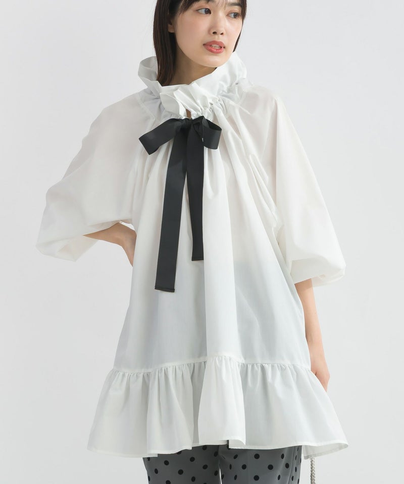 model：H162　着用サイズ：M　オフホワイト