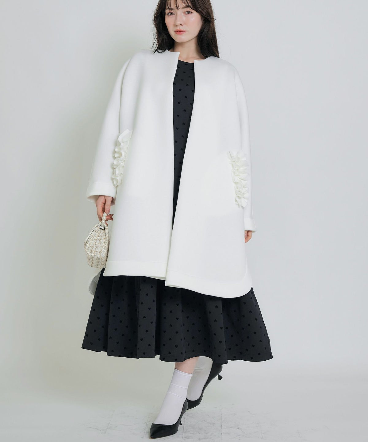 model：H155　着用サイズ：M　オフホワイト