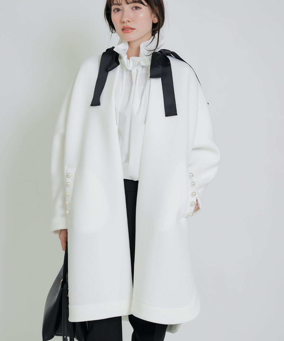 model：H155　着用サイズ：M　オフホワイト