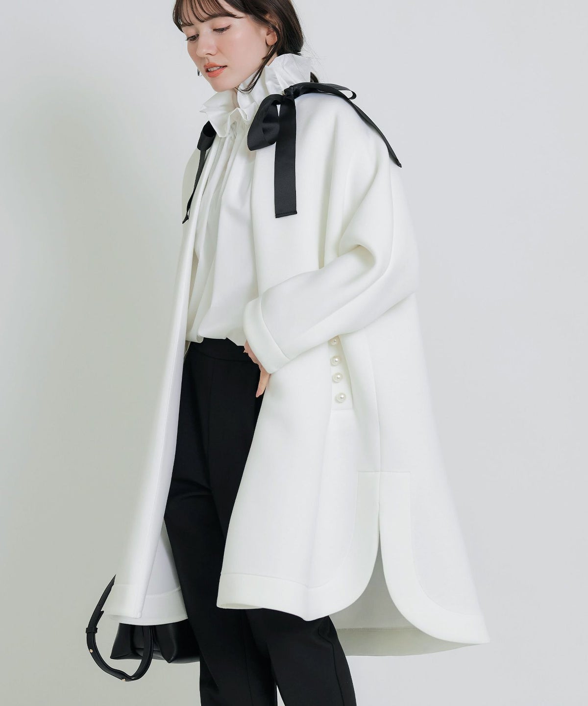 model：H155　着用サイズ：M　オフホワイト