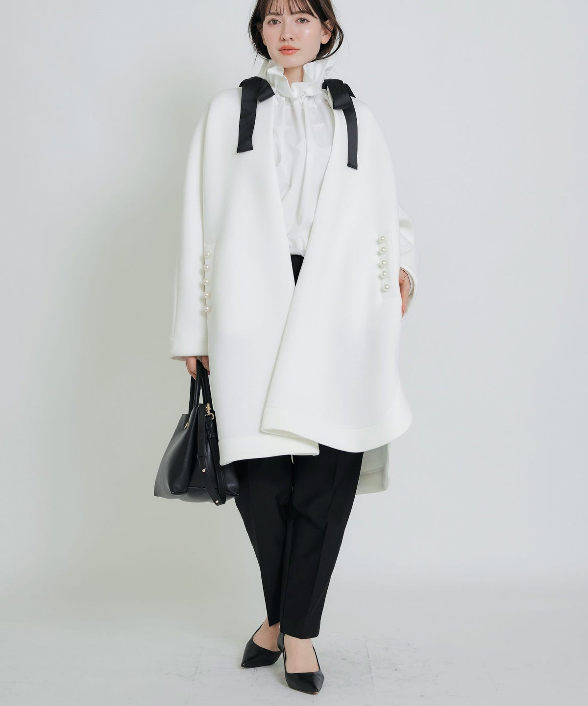 model：H155　着用サイズ：M　オフホワイト