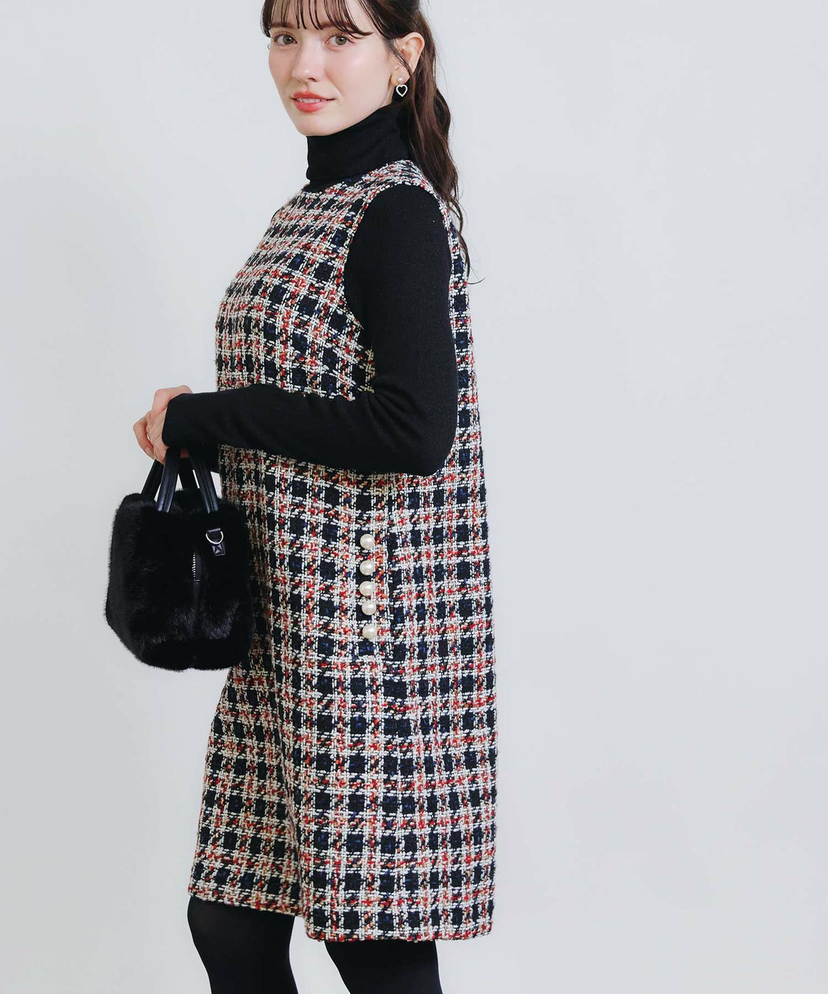 model：H155　着用サイズ：M　レッド系その他