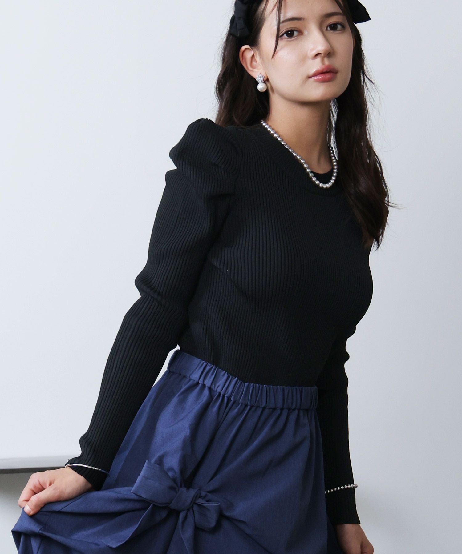 かおり様　ella select shopクリオネトップス黒　新品 セール】【6色展開】ニュアンスリブプチハイネックトップス（Tシャツ