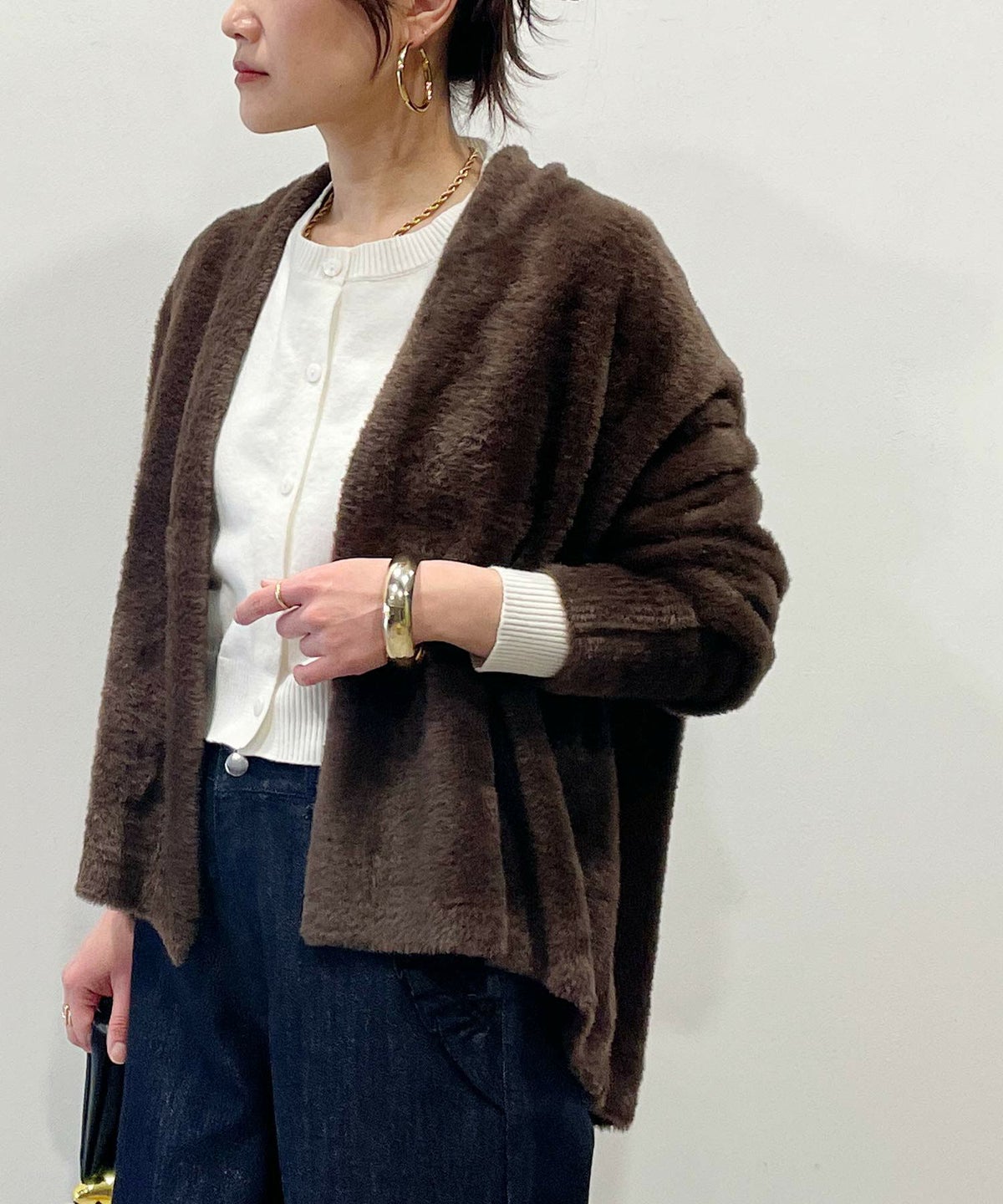 model：H164　着用サイズ：M　ブラウン