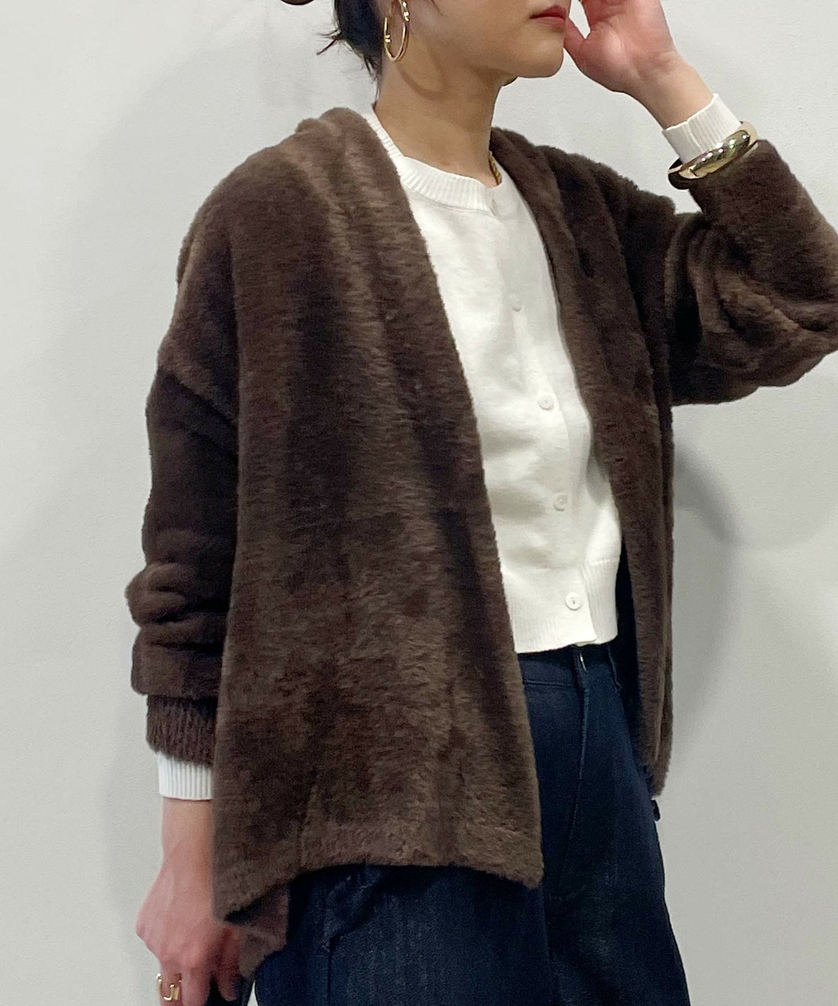 model：H164　着用サイズ：M　ブラウン