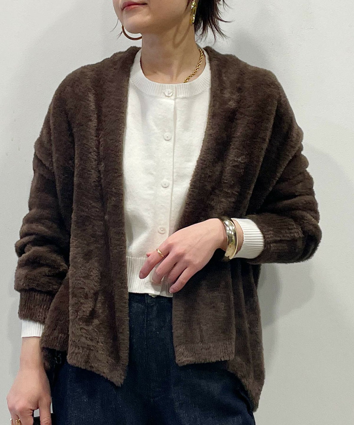 model：H164　着用サイズ：M　ブラウン