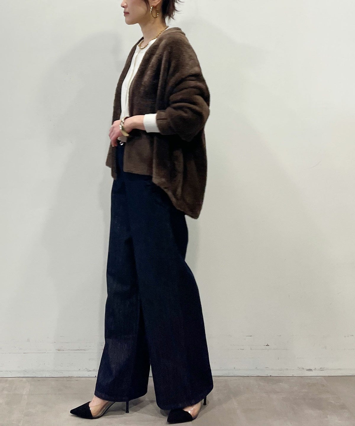 model：H164　着用サイズ：M　ブラウン