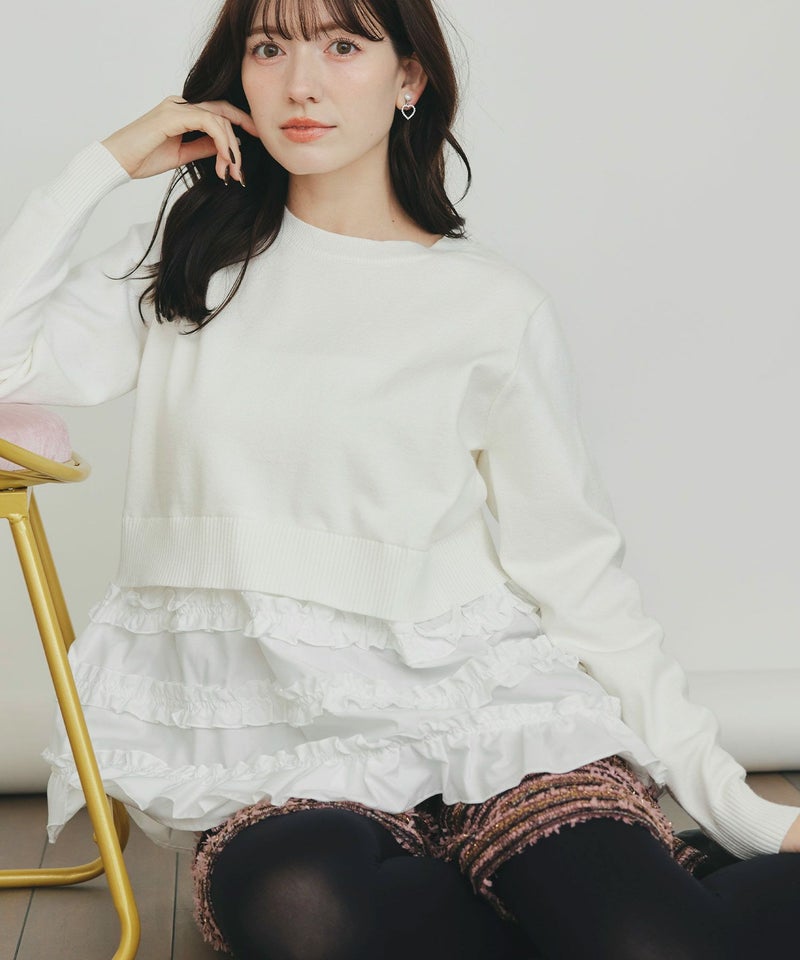 model：H155　着用サイズ：M　オフホワイト