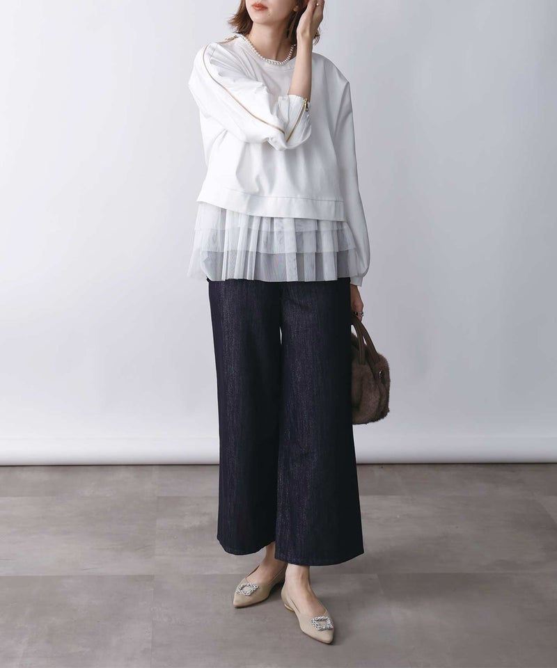 model：H171　着用サイズ：M　オフホワイト