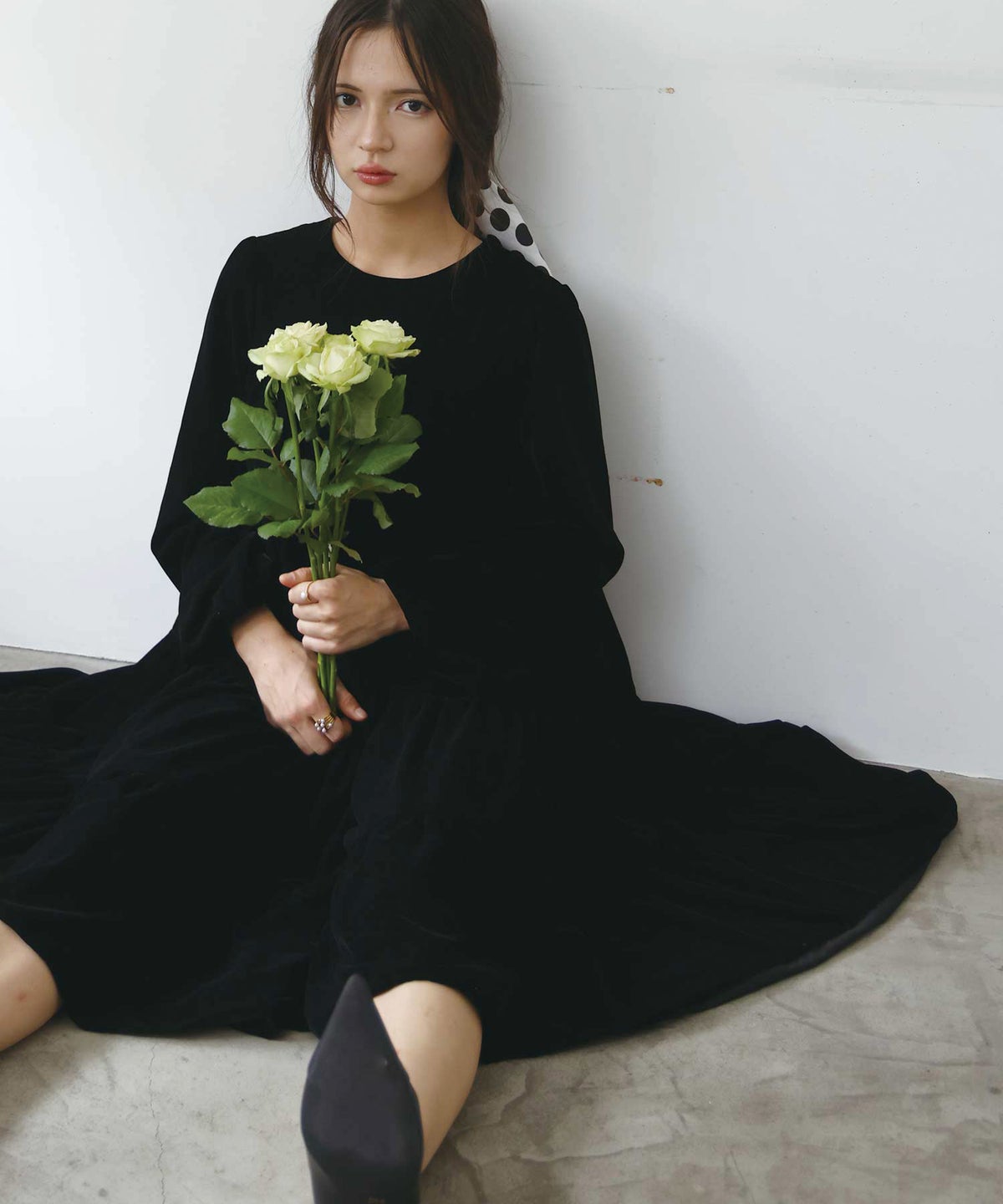 model：H160　着用サイズ：M　ブラック