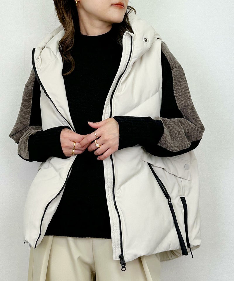 model：H164　着用サイズ：M　オフホワイト