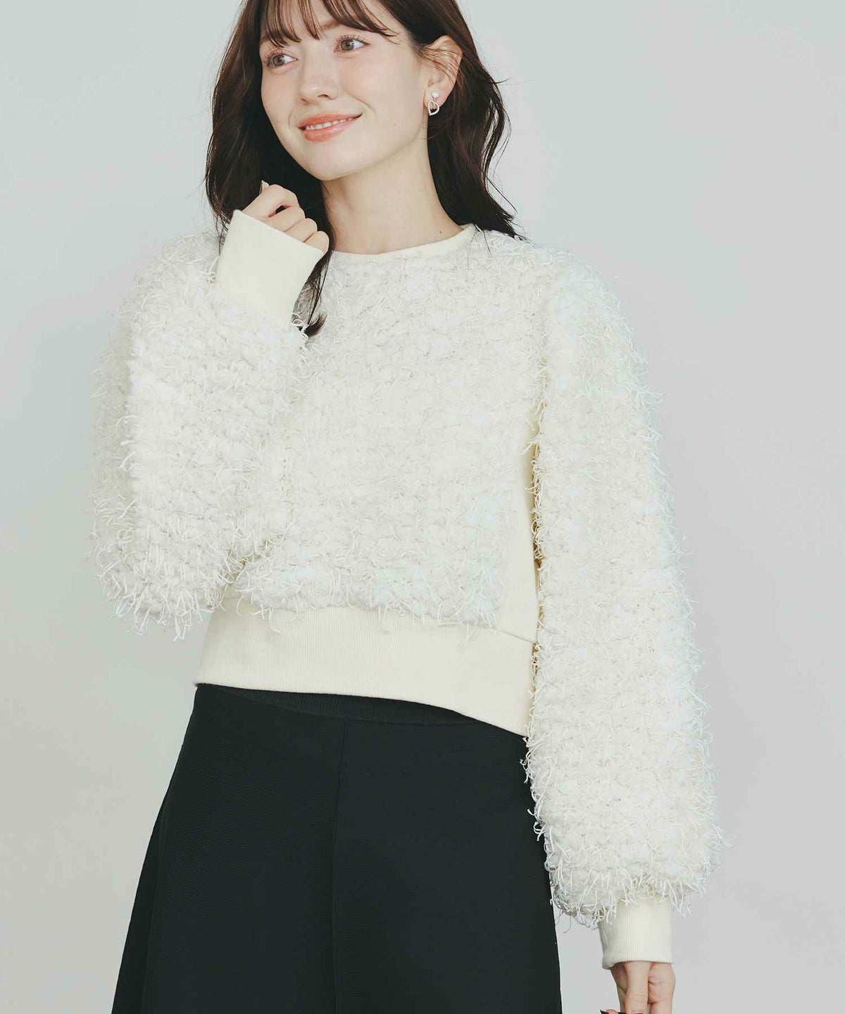 model：H155　着用サイズ：M　オフホワイト