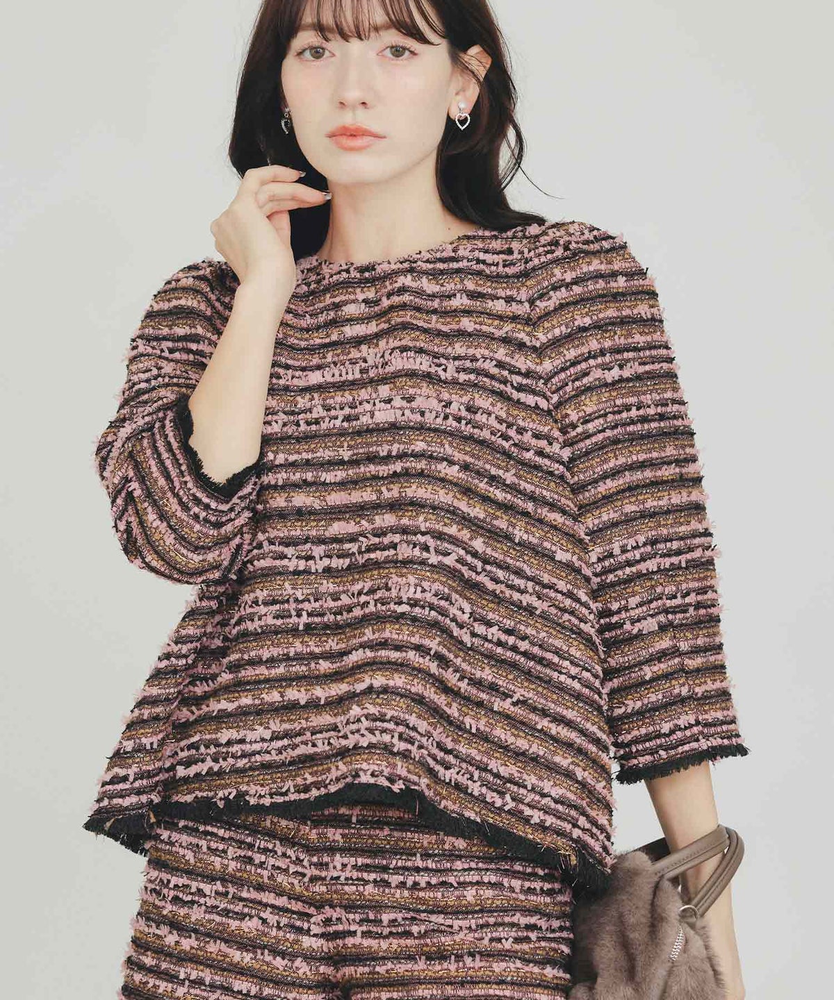 model：H155　着用サイズ：M　ピンク