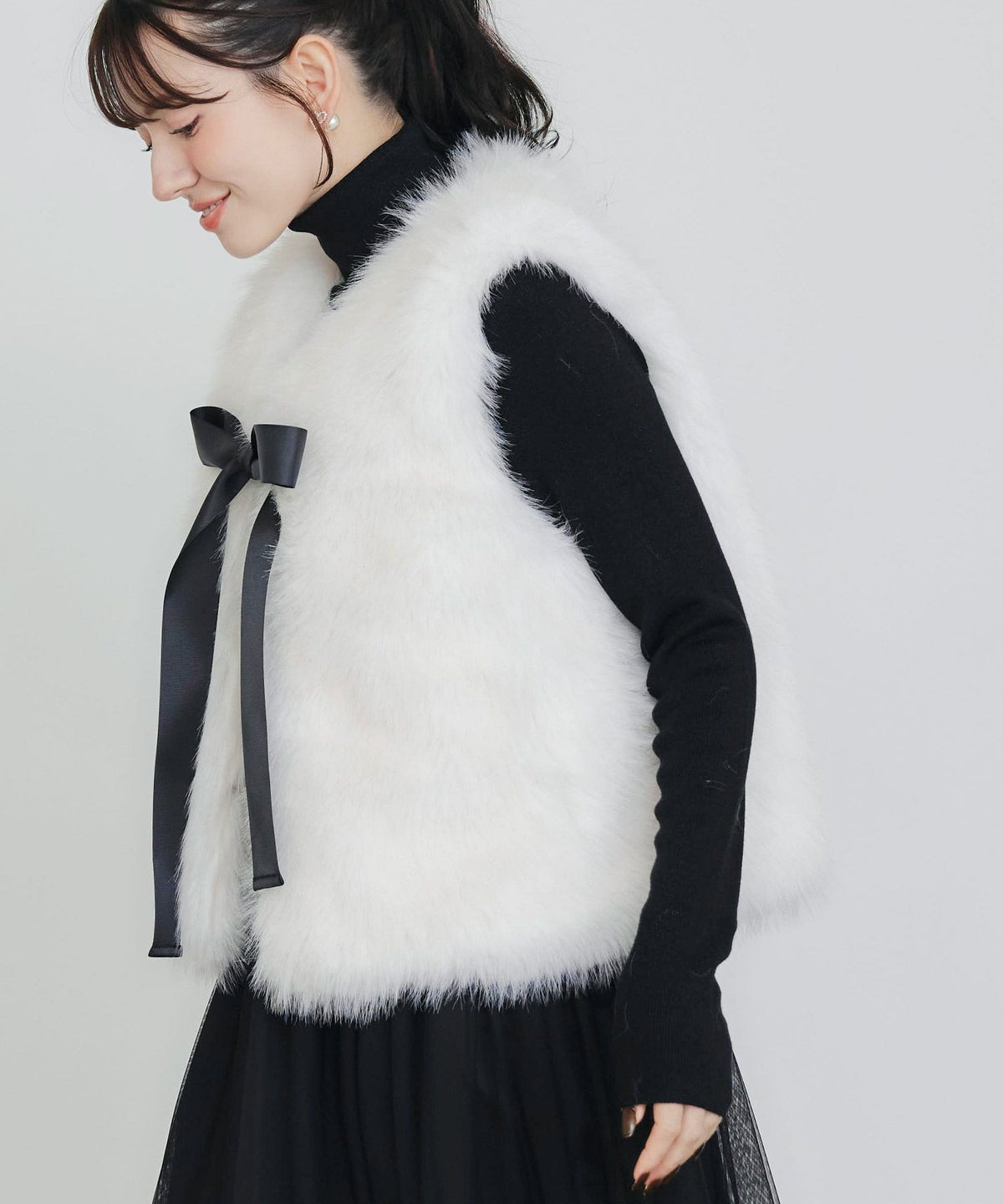 model：H155　着用サイズ：M　オフホワイト