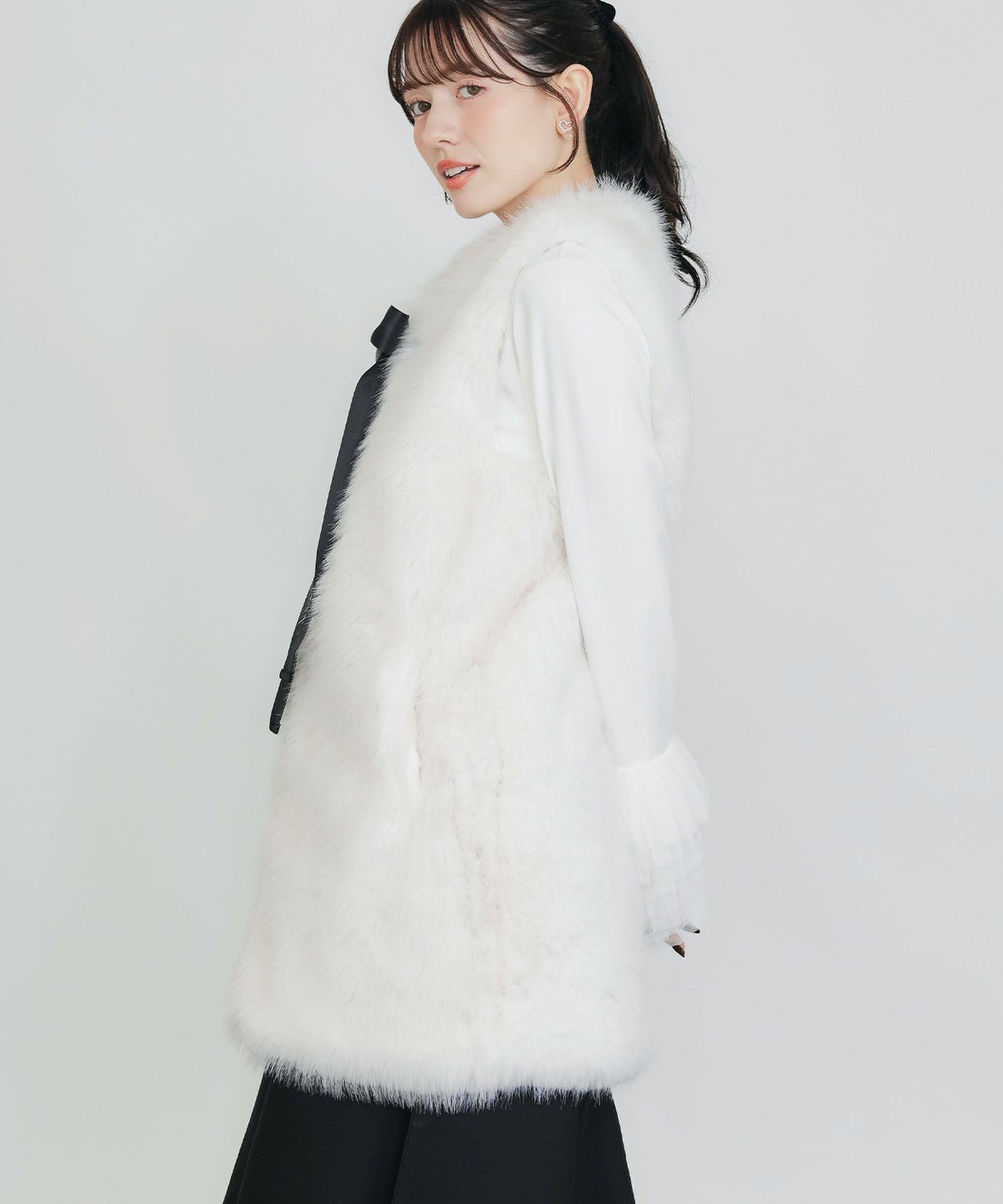 model：H155　着用サイズ：M　オフホワイト