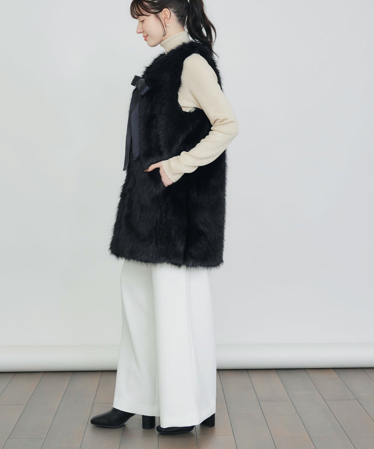 model：H155　着用サイズ：M　ブラック