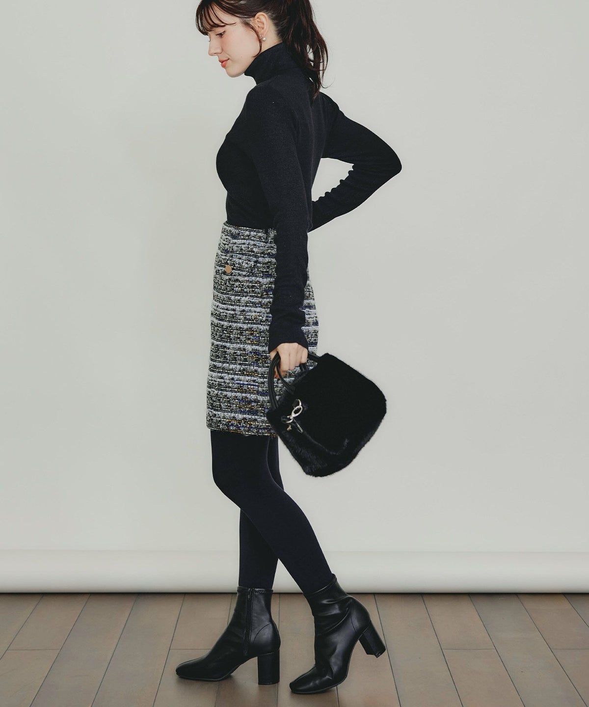 model：H155　着用サイズ：M　ブラック