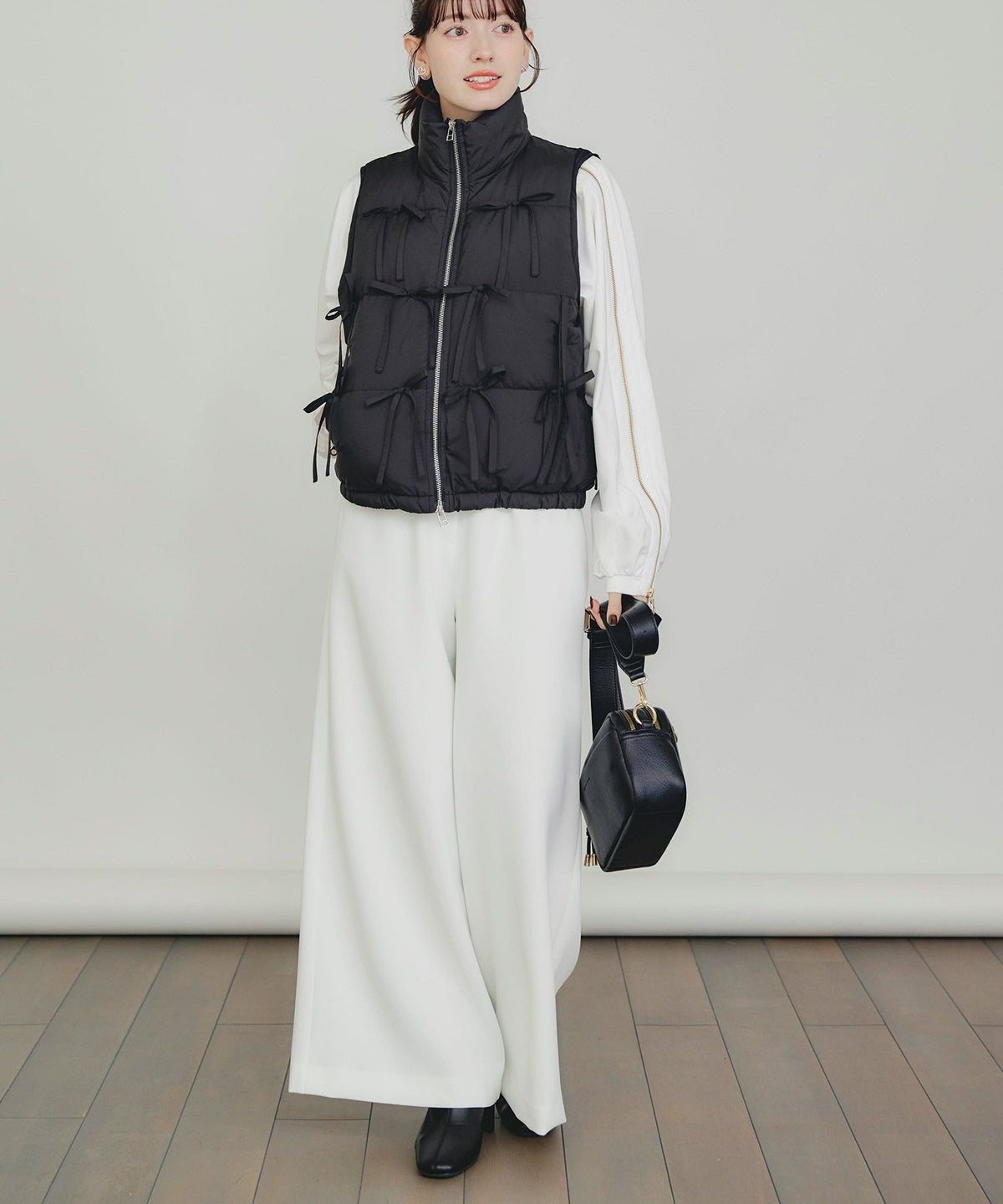 model：H155　着用サイズ：M　オフホワイト