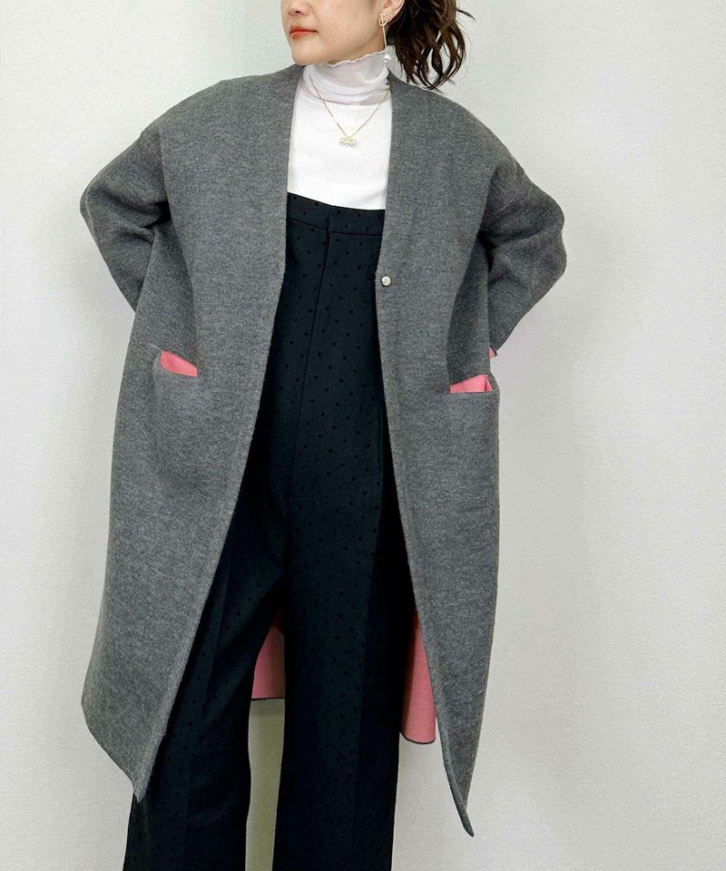 model：H164　着用サイズ：M　チャコールグレー