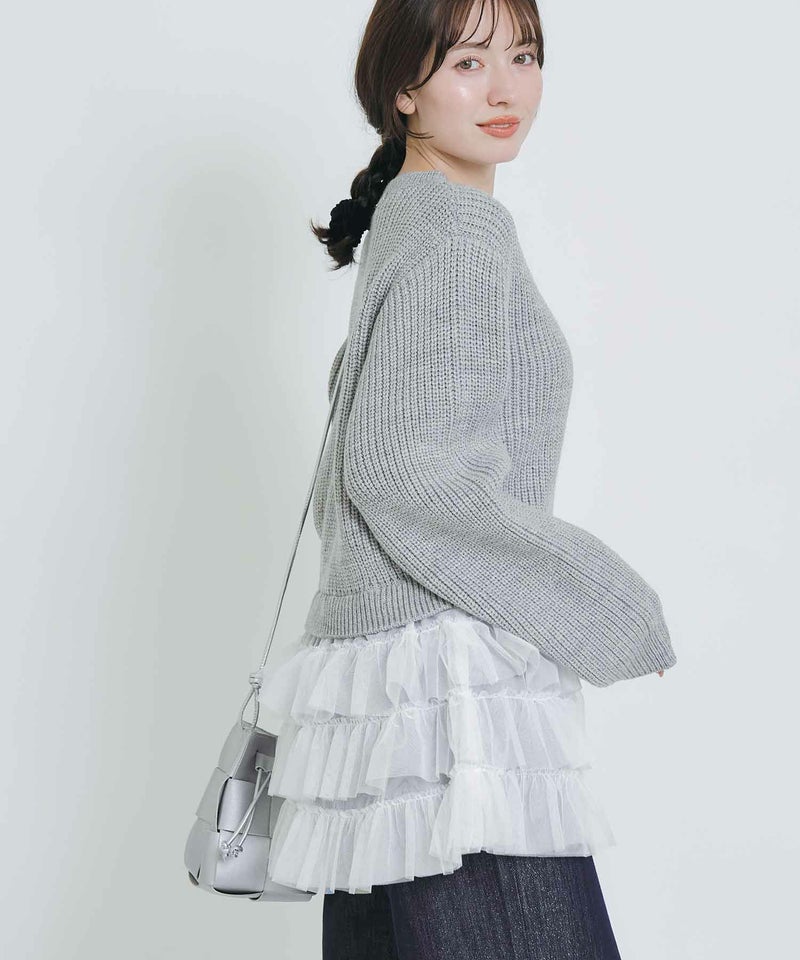 model：H155　着用サイズ：M　グレイッシュベージュ