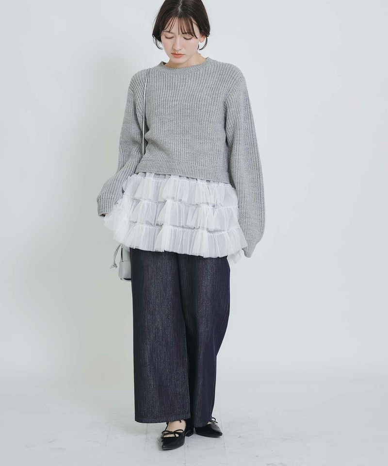 model：H155　着用サイズ：M　グレイッシュベージュ