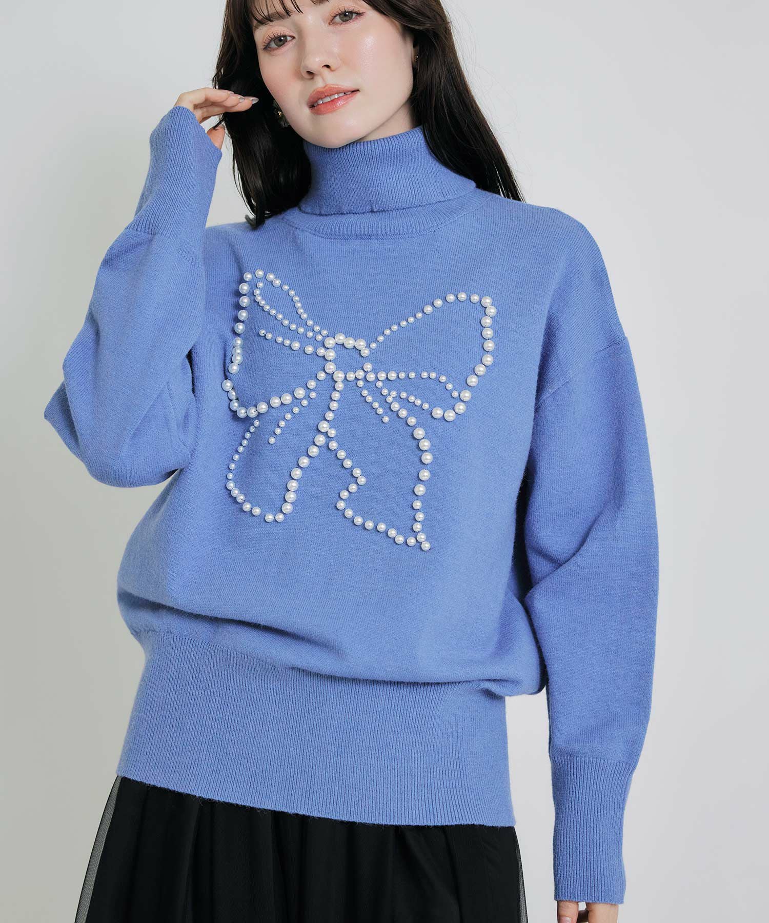 リボンパールタートルネックセーター | PICCIN (ピッチン) 公式通販