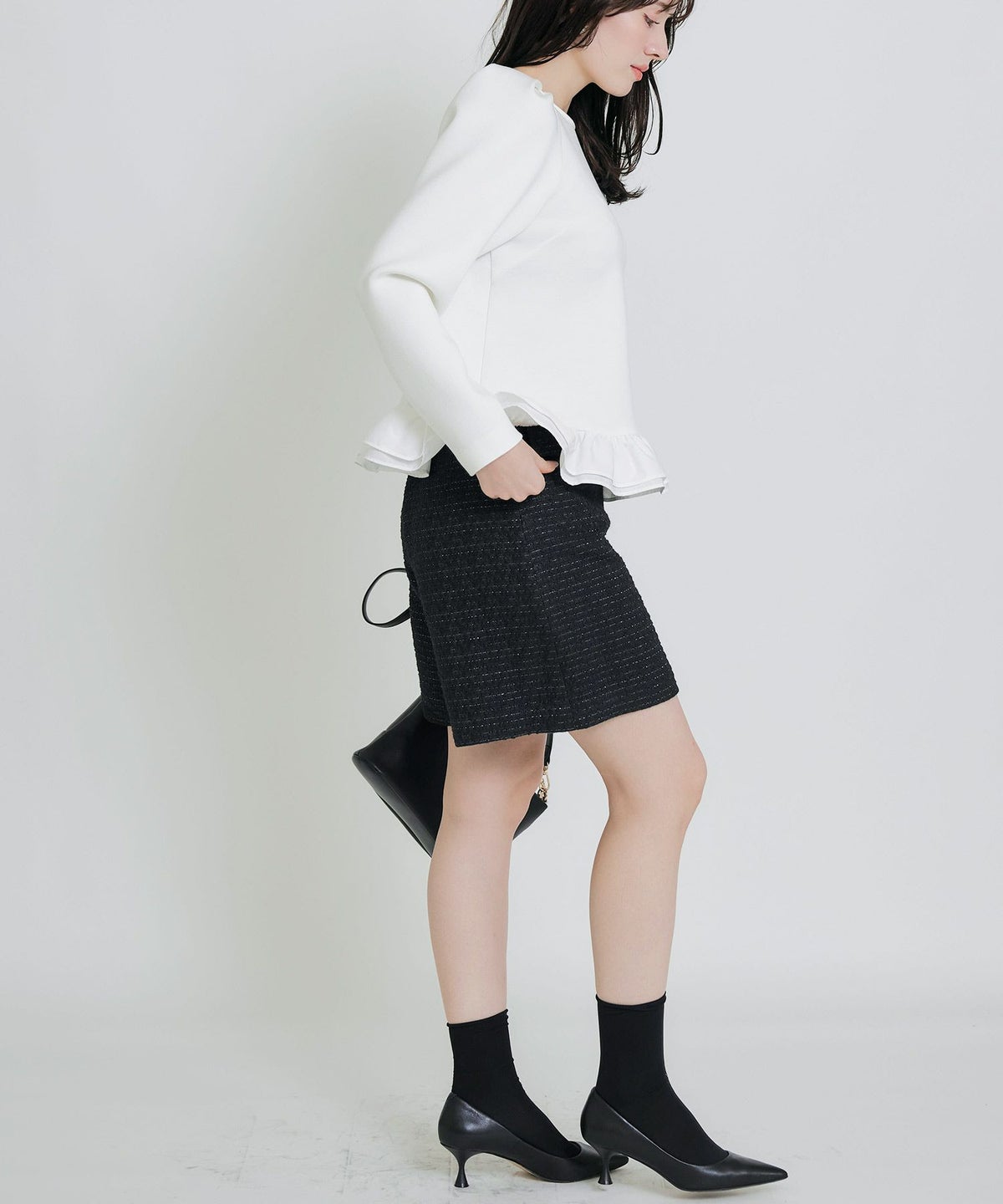model：H155　着用サイズ：M　ブラック