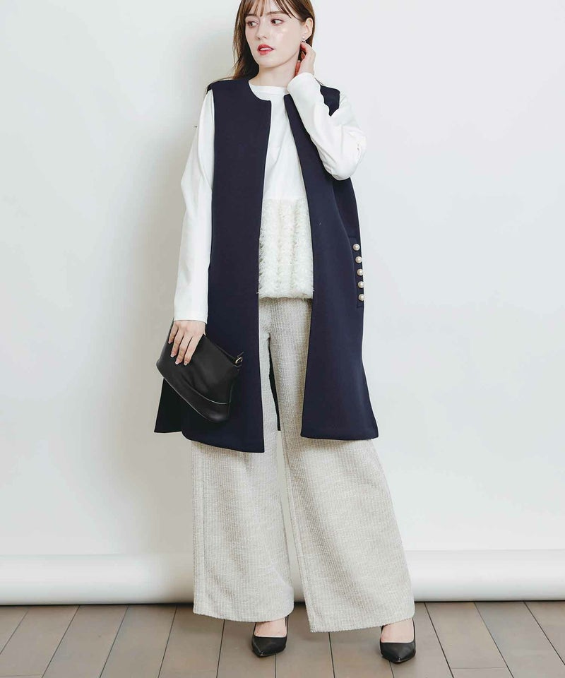 model：H160　着用サイズ：M　ベージュ