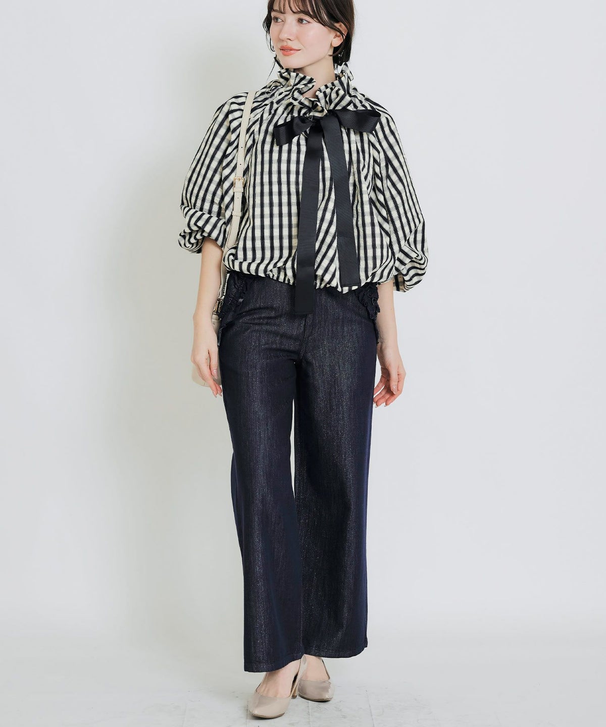 model：H155　着用サイズ：M　アイボリー