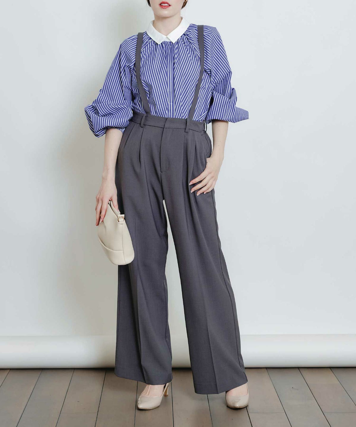 model：H160　着用サイズ：M　チャコールグレー