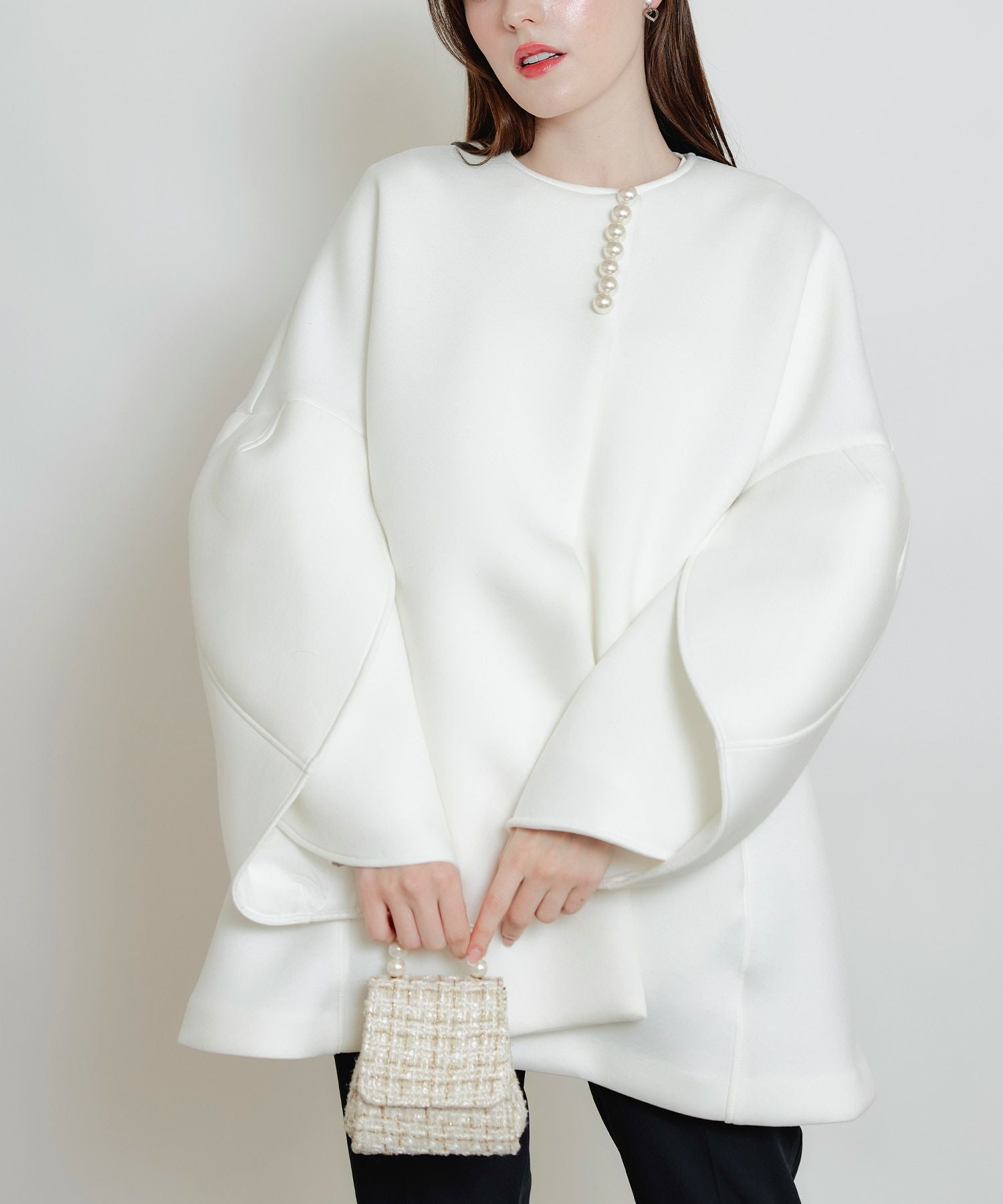 ピーコート　ボールジィ　オフホワイト　M 新品 SHIPS any: PURE WOOL MELTON シングル Pコート 25AW◇（ピーコート