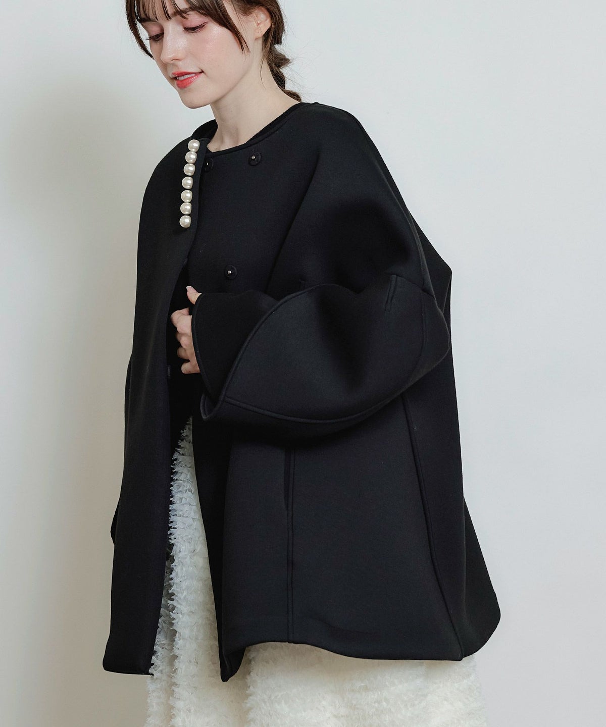 model：H160　着用サイズ：M　ブラック