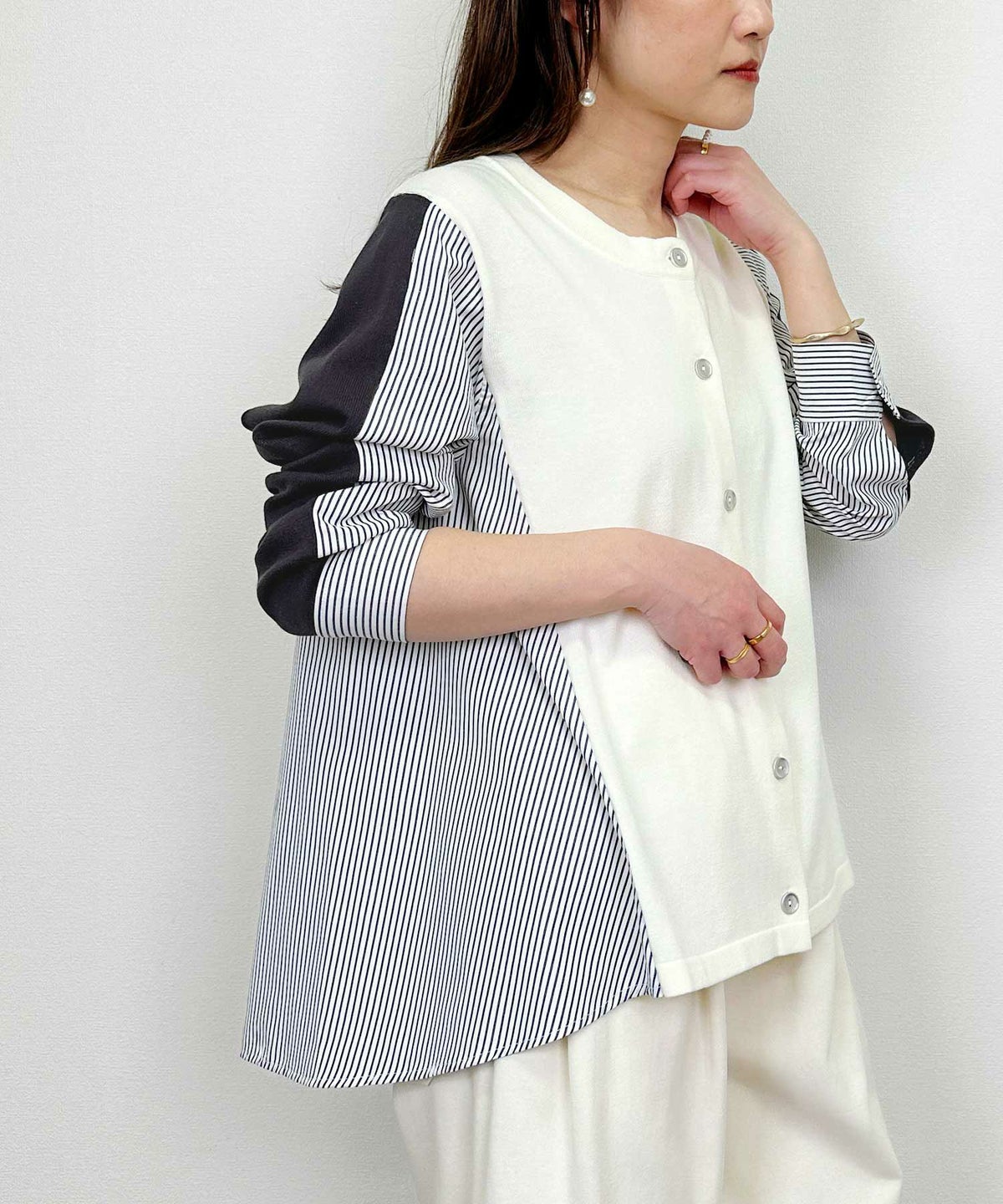 model：H164　着用サイズ：M　アイボリー