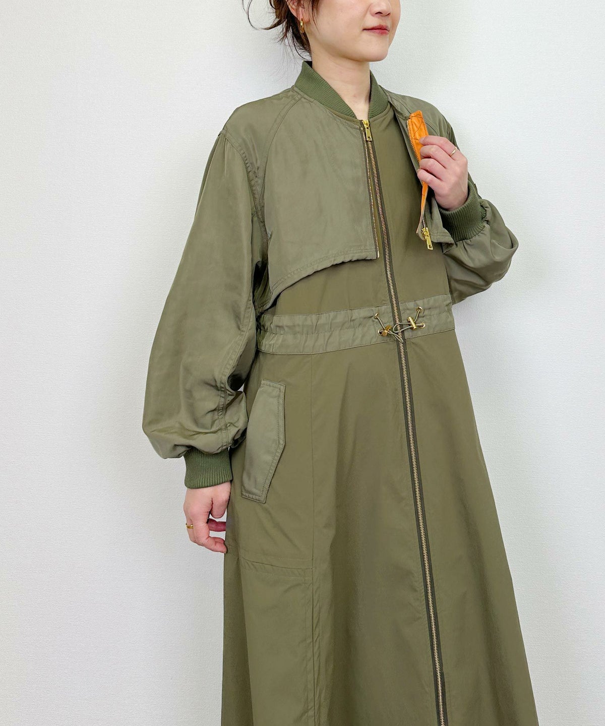 model：H164　着用サイズ：M　カーキ