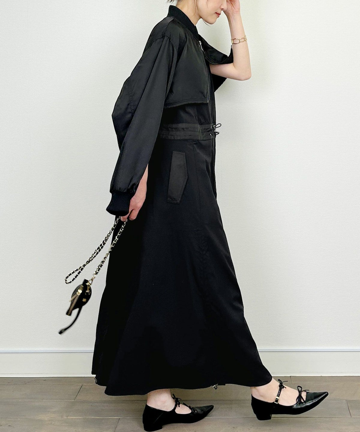 model：H164　着用サイズ：M　ブラック