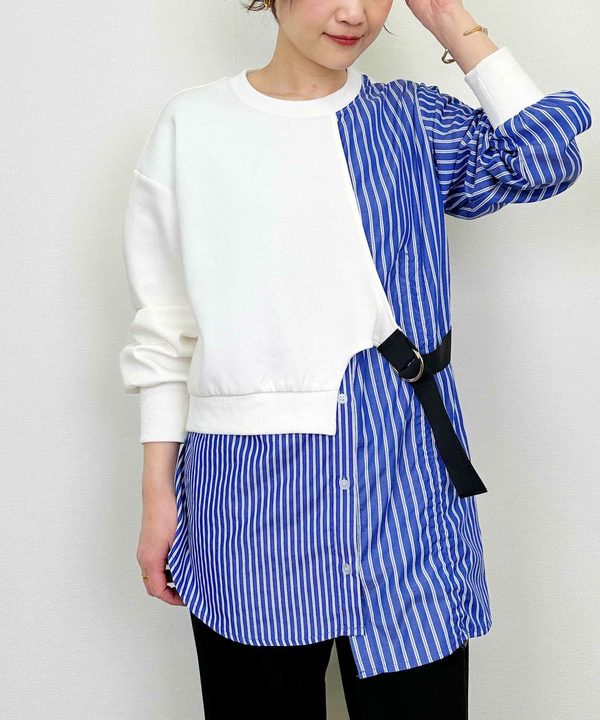 model：H164　着用サイズ：M　ホワイト