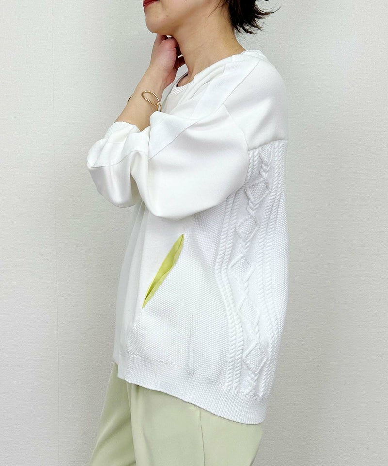 model：H164　着用サイズ：M　オフホワイト