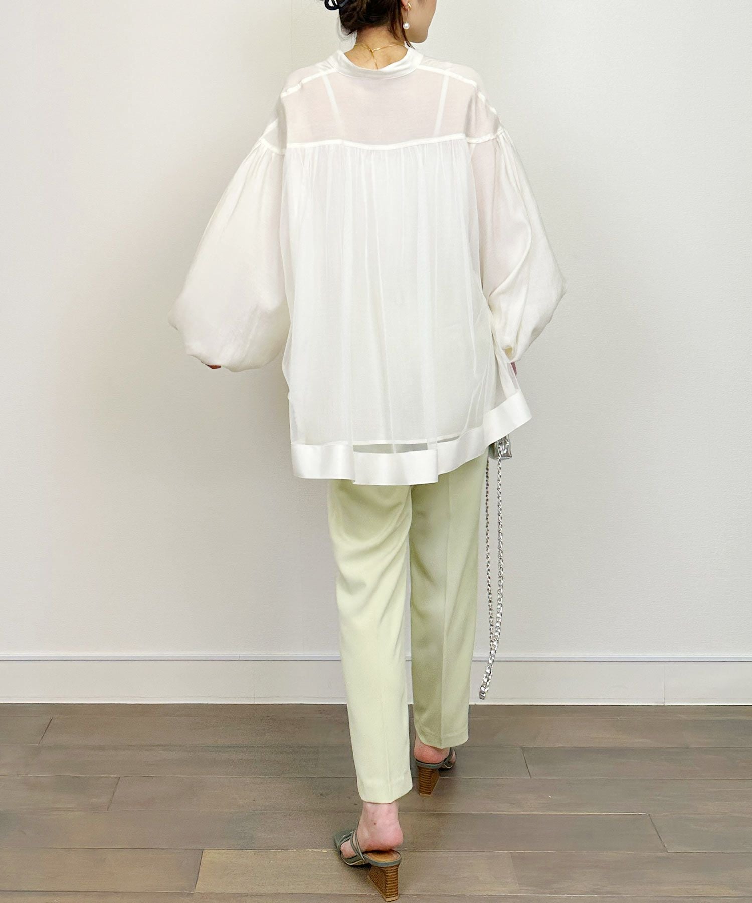新品ORGUGFlower tulle blouse チュールブラウス ホワイト バックチュールブラウス | PICCIN (ピッチン) 公式通販